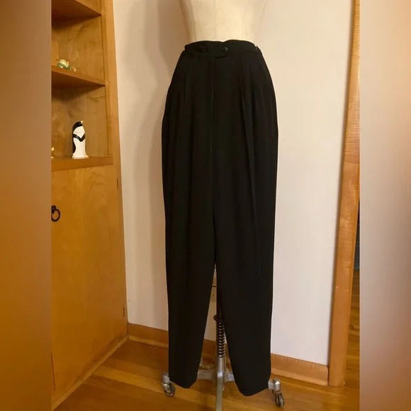 Jones Wear Black Pantsuit with Gold Buttons Mud Century Inspired 80s Powersuit - Picture 9 of 13